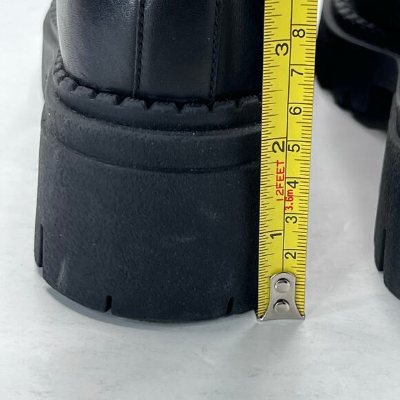 Free People Lyra Lug Sole Loafers Leather Black Women 5/EU 36 Tried On - Picture 8 of 11